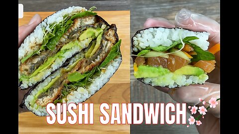 Japanese sushi sandwich (Onigriazu) and mini sandwich- 5 minutes recipe for lunch or diner🍱🥪⏱️