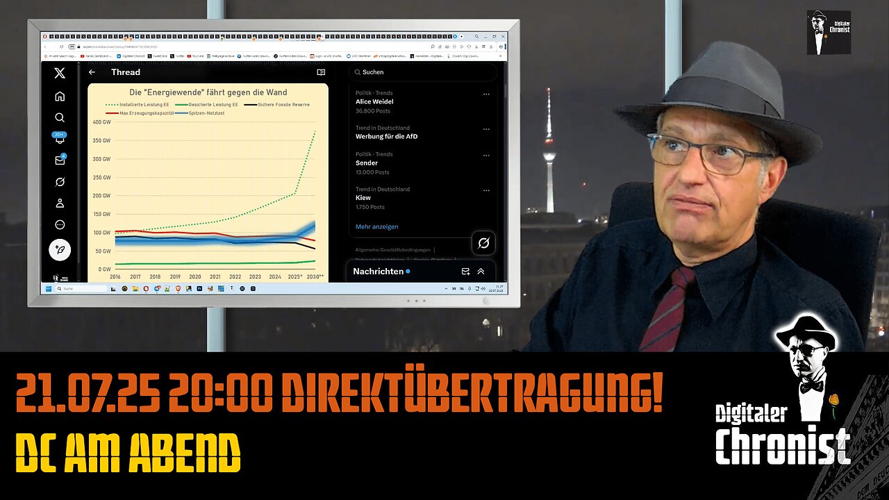 Aufzeichnung vom 21.07.25 Direktübertragung! DC am Abend