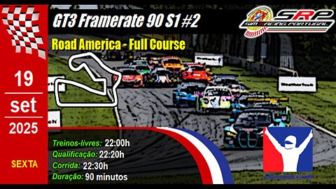 🇵🇹 [iRacing Live] 🇵🇹 GT3 Framerate 90 S1 @ Road America - Full Course