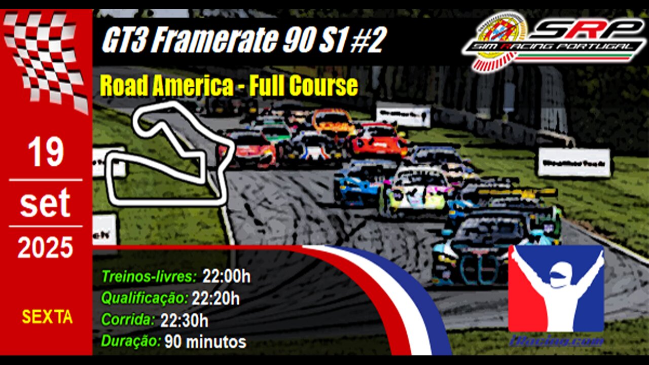 🇵🇹 [iRacing Live] 🇵🇹 GT3 Framerate 90 S1 @ Road America - Full Course