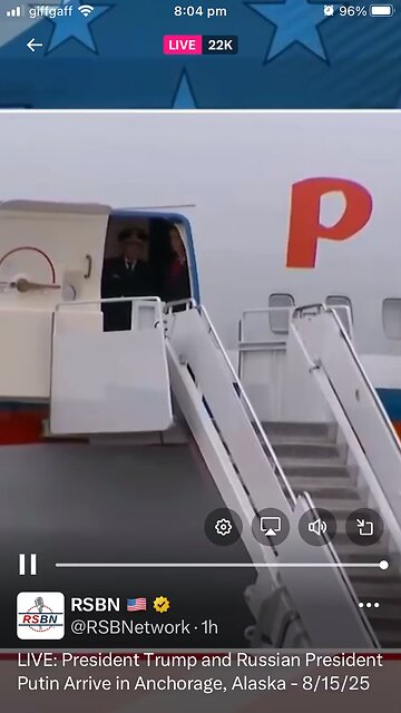 RSBN : Trump landed in Alaska 15/08/2025