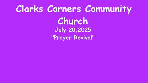 07/20/2025 Prayer Revival
