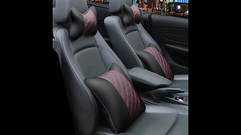 Car Pillow Set With Head Pillow And Lumbar Pillow, Comfortable & Soft, For Travel Car Seat & Home