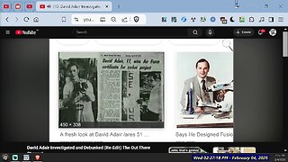 David Adair claims of FUSION Rocket in 1970s & Crashed UFO claims Investigated Part 2 of 2,15m clip
