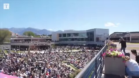 Moment Crowd Panics as Charlie Kirk is Shot