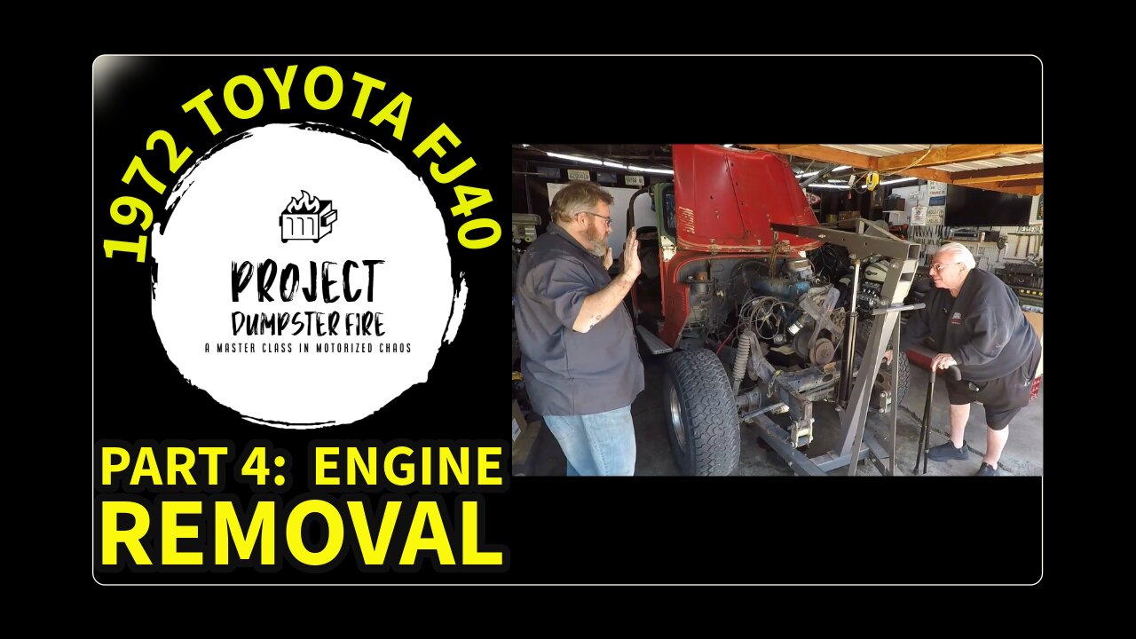 1972 Toyota Land Cruiser FJ40 Part 4 - ENGINE PULL! (and some disaster)