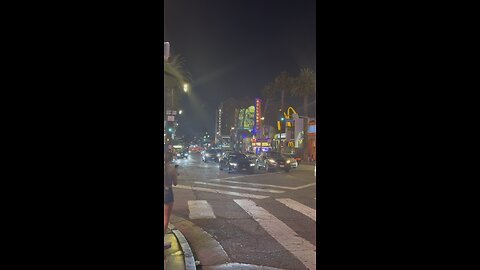 Hollywood Boulevard at Night Hollywood California