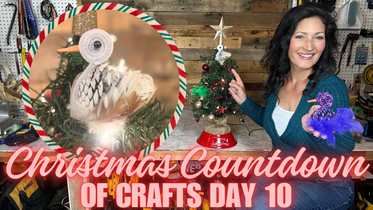 Making Pinecone Swans with Feathers | Christmas Countdown of Crafts Nature Edition Day 10