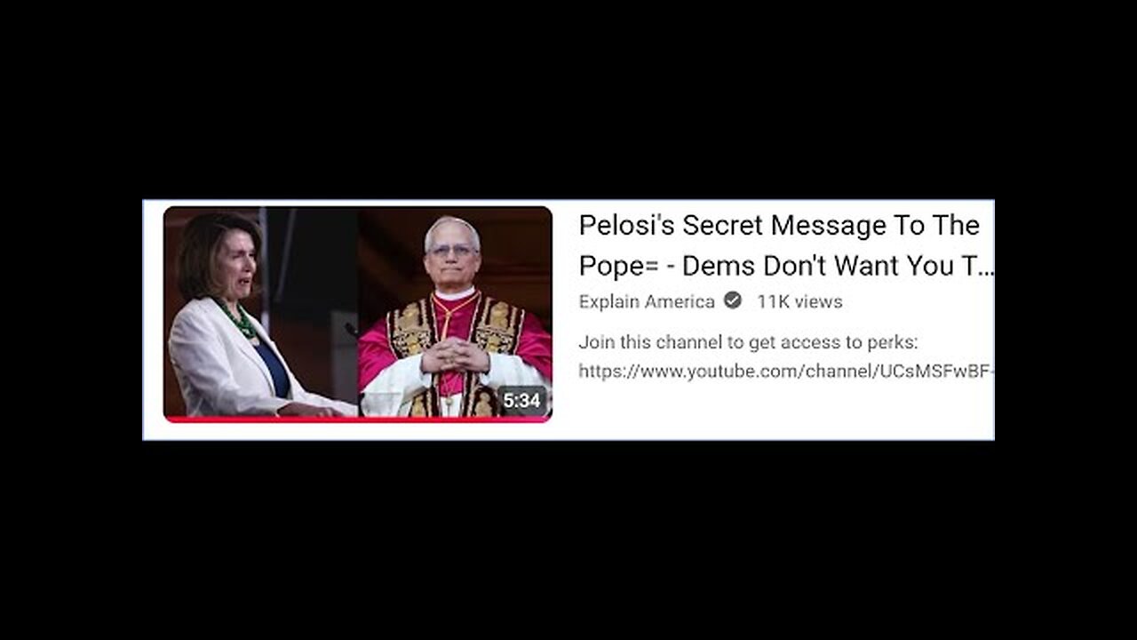 INTERMISSION Video --The POPE, Pelosi and the SERPENT!
