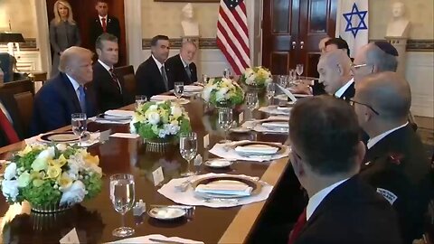 Israeli Prime Minister Benjamin Netanyahu presents President Trump with a letter