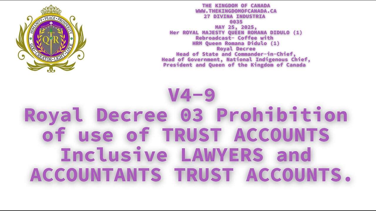 Royal Decree 03 Prohibition of use of TRUST ACCOUNTS Inclusive LAWYERS and ACCOUNTANTS TRUST ACCOUNT