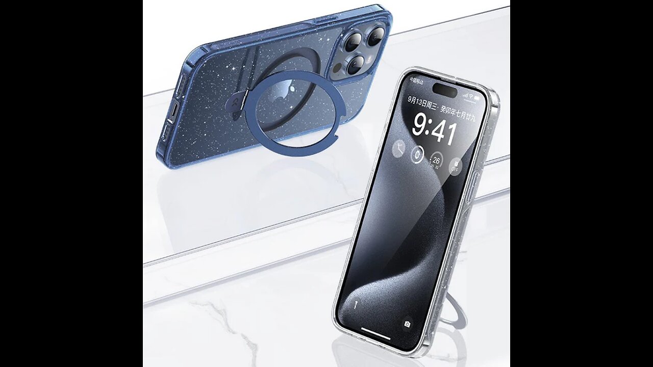 Magnetic Adsorption Phone Case With Stand For iPhone 15, Drop-Proof