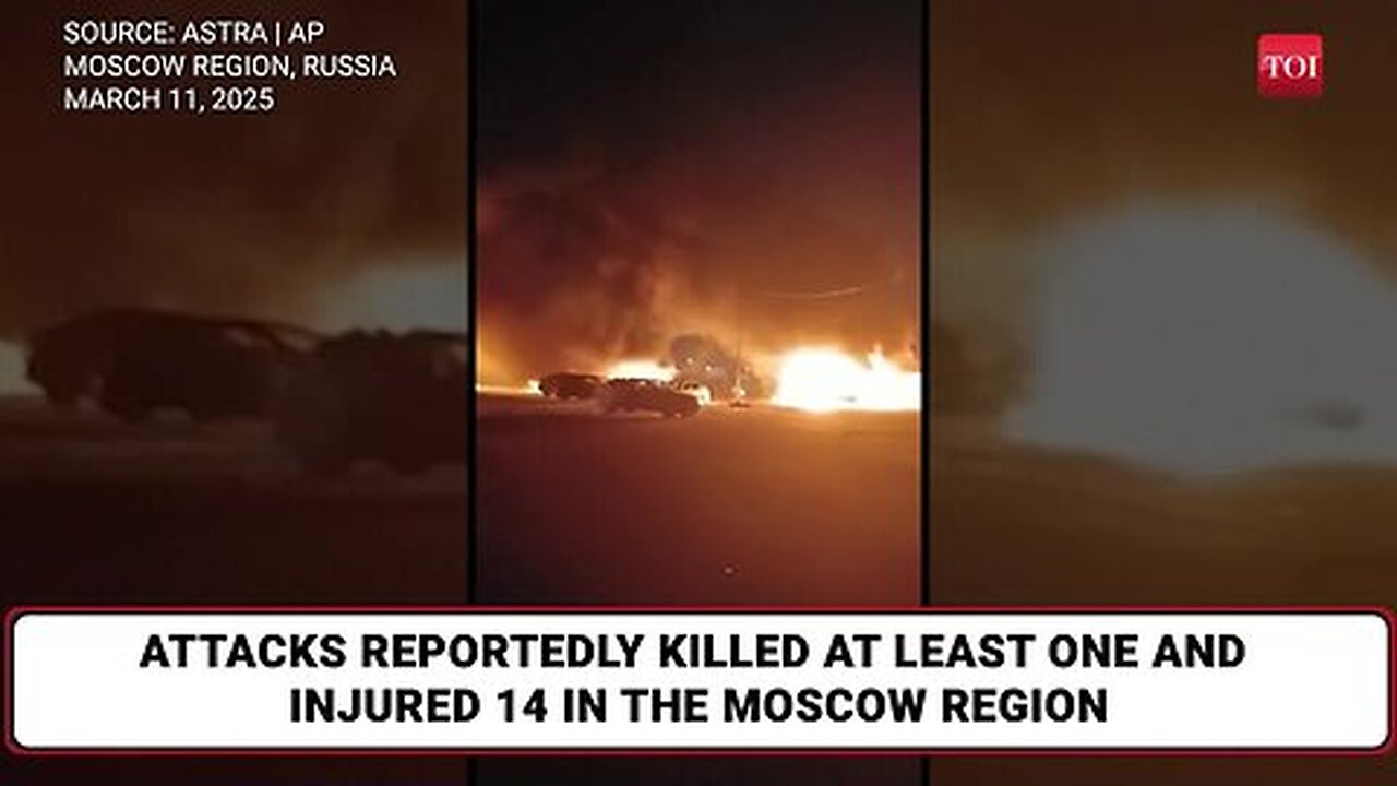 MOSCOW BOMBED; Putin's Base Under Fire, Buildings & Cars Explode _ Russia Says 300+ Drones Downed