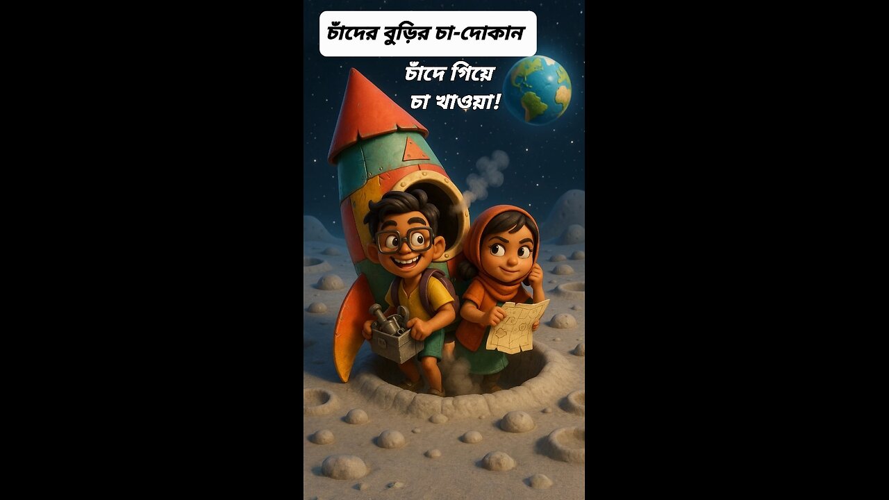 চাঁদের বুড়ির চা-দোকান | মজার বাংলা কার্টুন | চাঁদে গিয়ে চা খাওয়া!