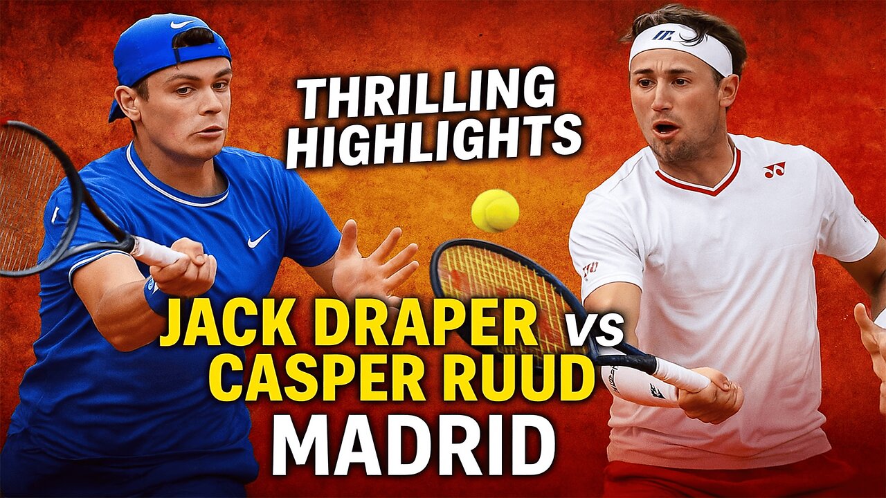 🎾 Thrilling Highlights: Jack Draper vs Casper Ruud – Madrid Open 2025 🔥| NEWSDRIFT
