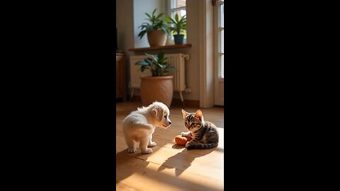 Amistad Gatito y Perrito IA