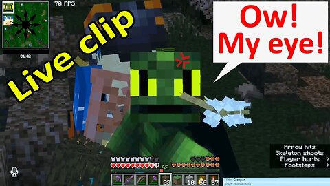 Live clip - "Ow! My eye!" - Reptoid27 on Twitch - Reptoid Livestreams Minecraft
