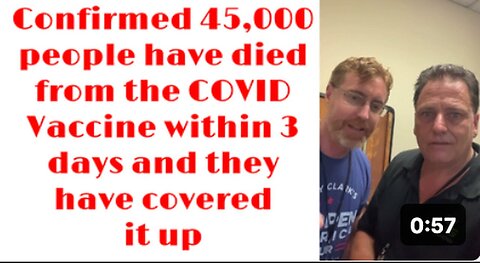 "Confirmed: 45,000 Deaths Within 3 Days of COVID Vaccine Administration"