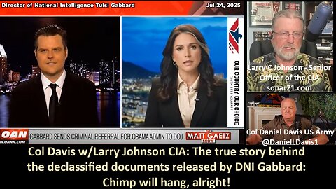 Col Davis w/Larry Johnson CIA: The true story behind the declassified documents released by DNI Gabbard: Chimp will hang, alright!