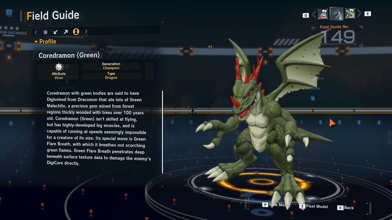 coredramon (green) all digivolution/de-digivolution/profile Digimon Story Time Stranger