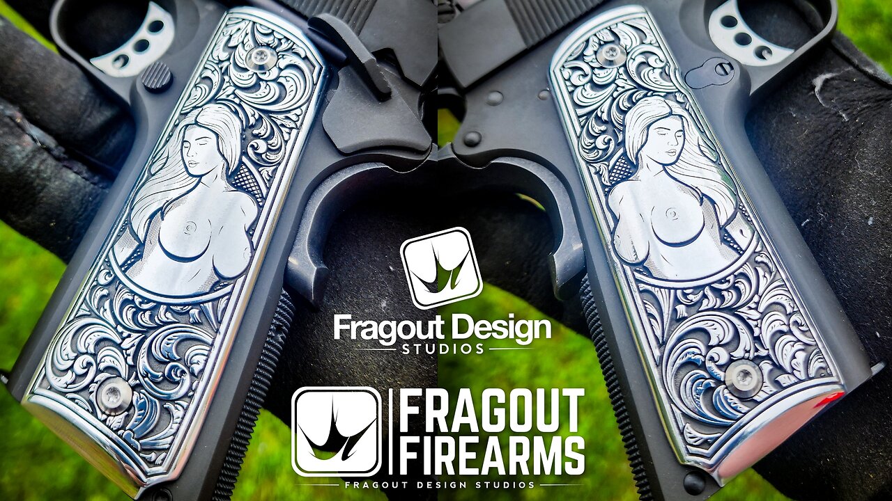 Laser Engraved 1911 Pistol Grips by Fragout Design Studios