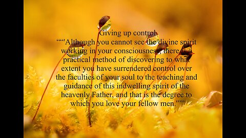 Giving up control