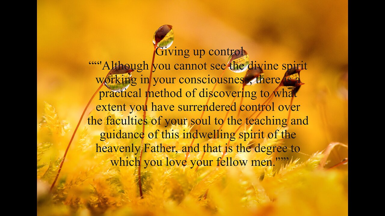 Giving up control