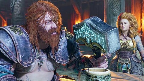 God of War Ragnarök - Drunk Thor vs Atreus Pub Fight in Asgard | Ultra Realistic PS5 Gameplay