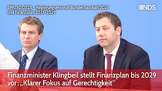 Finanzminister Klingbeil stellt Finanzplan bis 2029 vor: „Klarer Fokus auf Gerechtigkeit“ | BPK