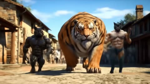 Village attack black cat