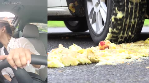 Potatoe & Tomatoes Crushed by Tire