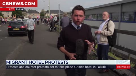 Tensions flare in Falkirk as rival protests clash outside an asylum hotel