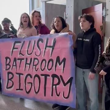 A bathroom protest breaks out on Capitol Hill