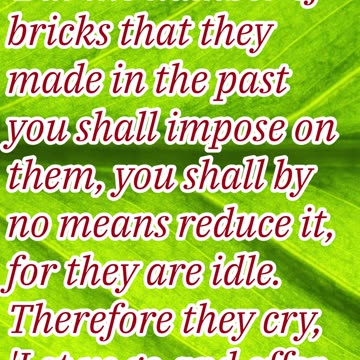 "Oppression Increases: Pharaoh's Cruel Command" Exodus 5:8,9 #shorts #youtubeshorts #ytshorts #yt