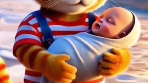 cat care to baby