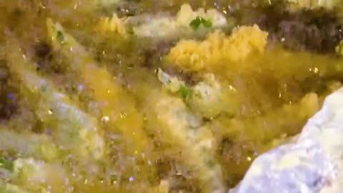Korean style garlic fried chicken Korean street food