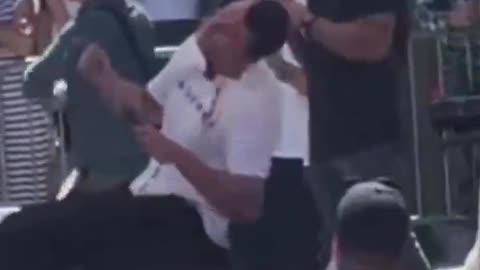 Close Up Angle of Charlie Kirk Getting Shot in the Neck