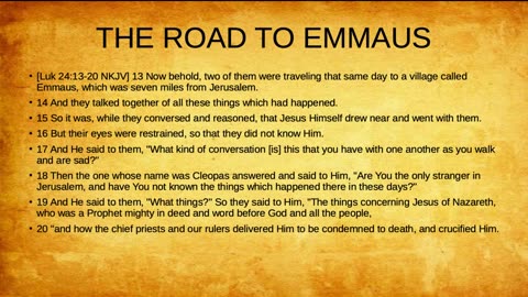 THE ROAD TO EMMAUS PART 1 - THE THEOLOGY OF TYPOLOGY...