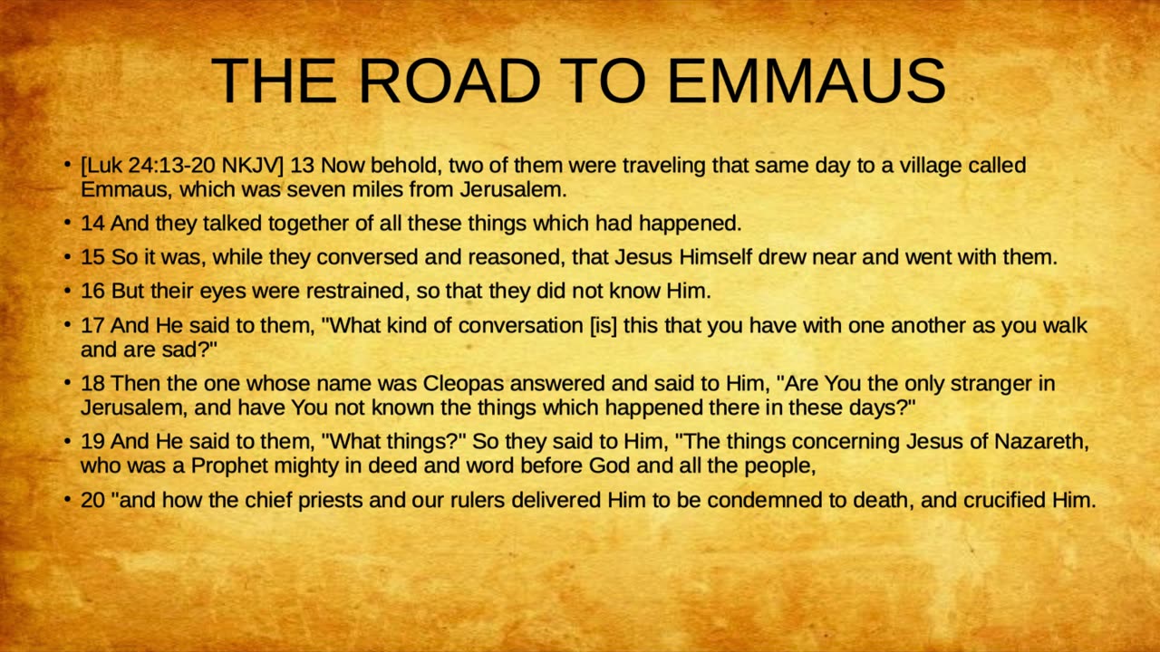 THE ROAD TO EMMAUS PART 1 - THE THEOLOGY OF TYPOLOGY...