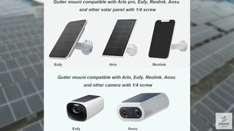 WiTi Gutter Mount for Eufy, Arlo Solar Panel , Adjustable Stainless Steel Mount