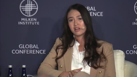 Former hostage Noa Argamani speaks at Milken Institute.