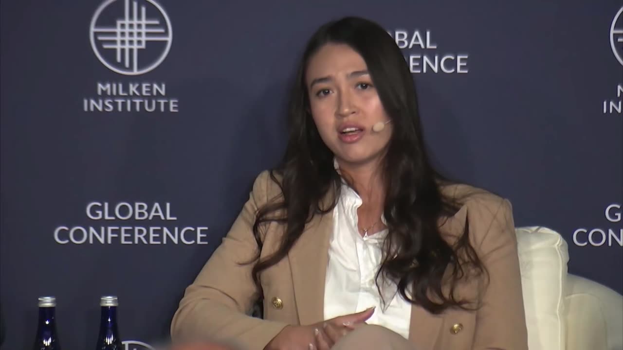 Former hostage Noa Argamani speaks at Milken Institute.