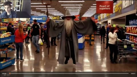 Outtake #3,040 Of Gandalf From LOTR Series Is Dancing At Walmart Supercenter Fake Funny Parody Video