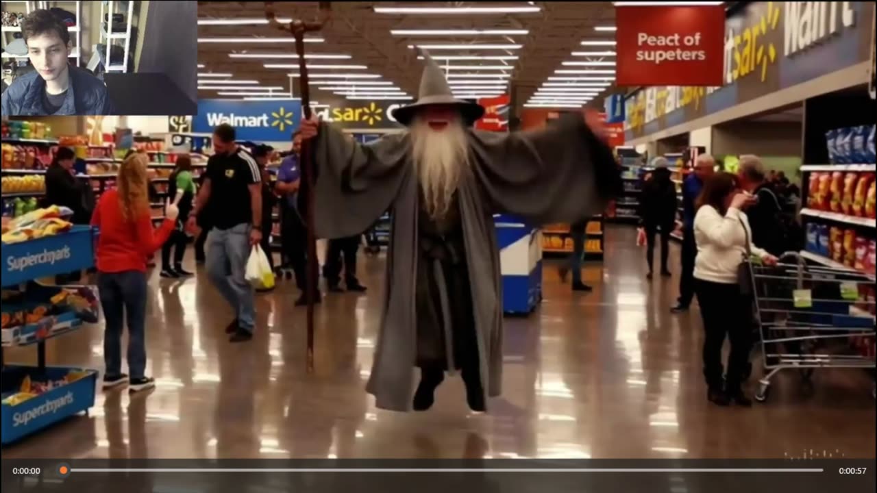 Outtake #3,040 Of Gandalf From LOTR Series Is Dancing At Walmart Supercenter Fake Funny Parody Video