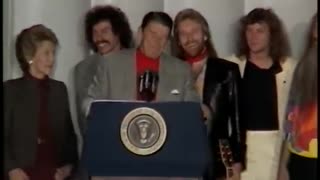 The Reagan’s watch the Performance by the Oak Ridge Boys on October 6, 1983