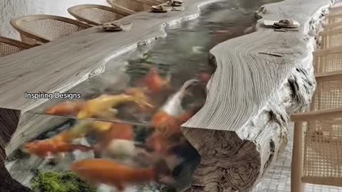 STUNNING KOI POND DINING ROOM TABLE