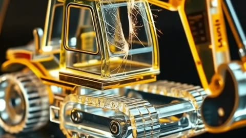 Glass JCB Cutting in Knife — Unreal Cinematic Satisfying Video 🔪💎🚜”