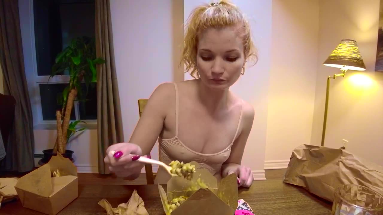 Ella eats SAUSAGE... for dinner