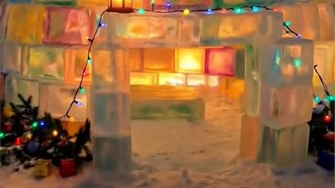 Ice, colors, and creativity collide in this igloo! 🌈🧊
