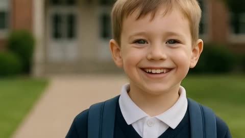 Boy coming from school